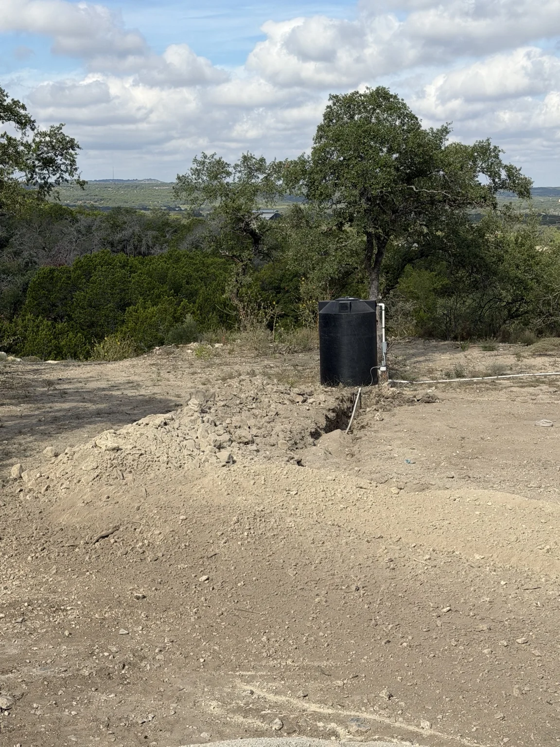 Rocky ground around the site